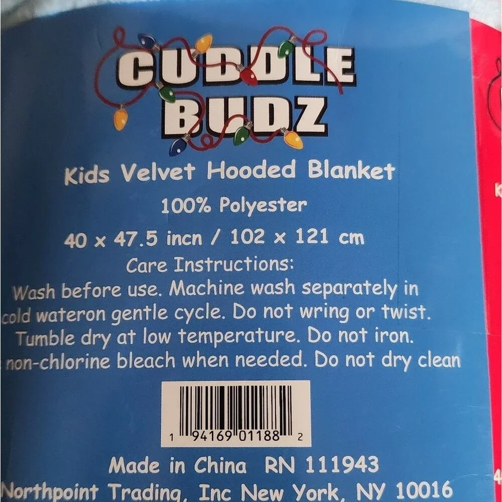 Polar Bears Kids Velvet Hooded Blanket Size 40in X 47.5 in